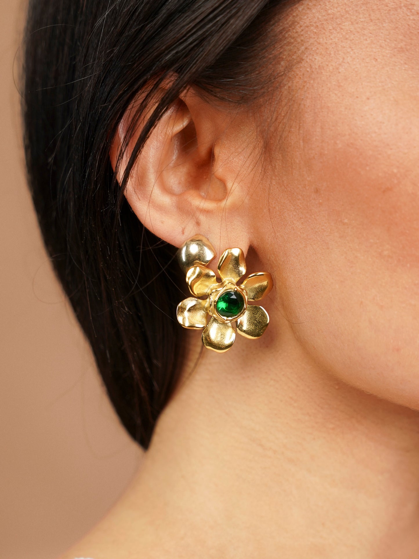 Boucles d'oreilles à perles vertes