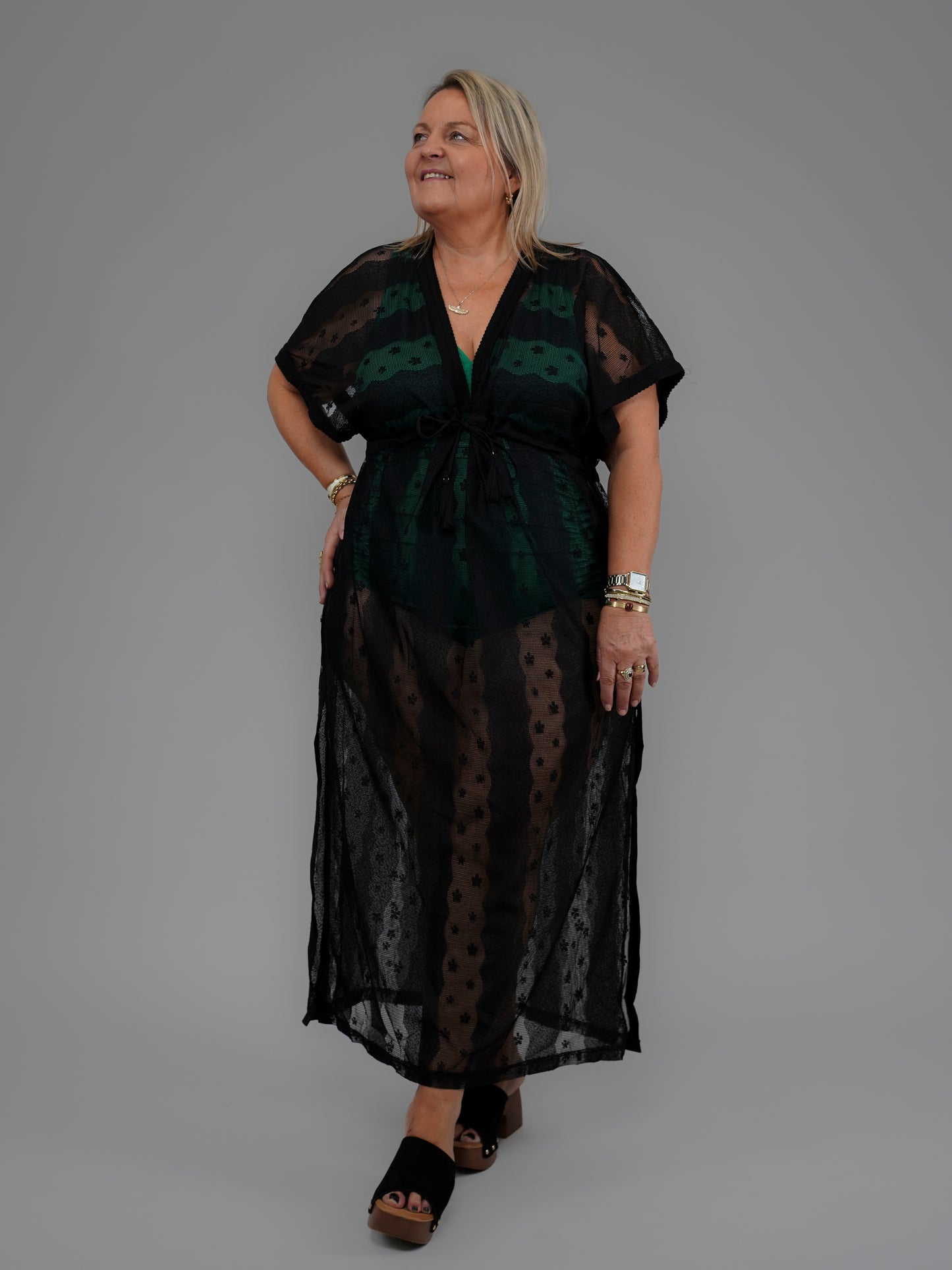 Kimono en dentelle noire - 1046