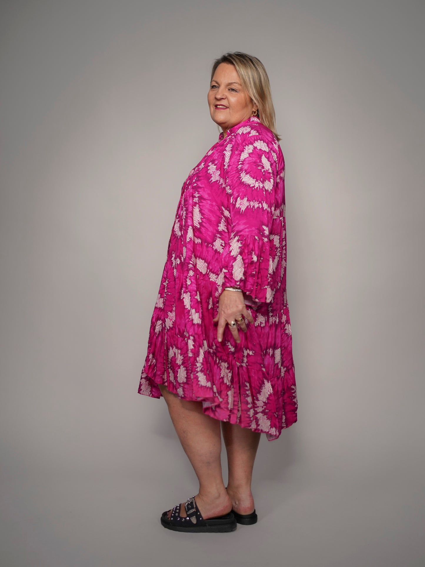 Robe imprimée fuchsia - 1475