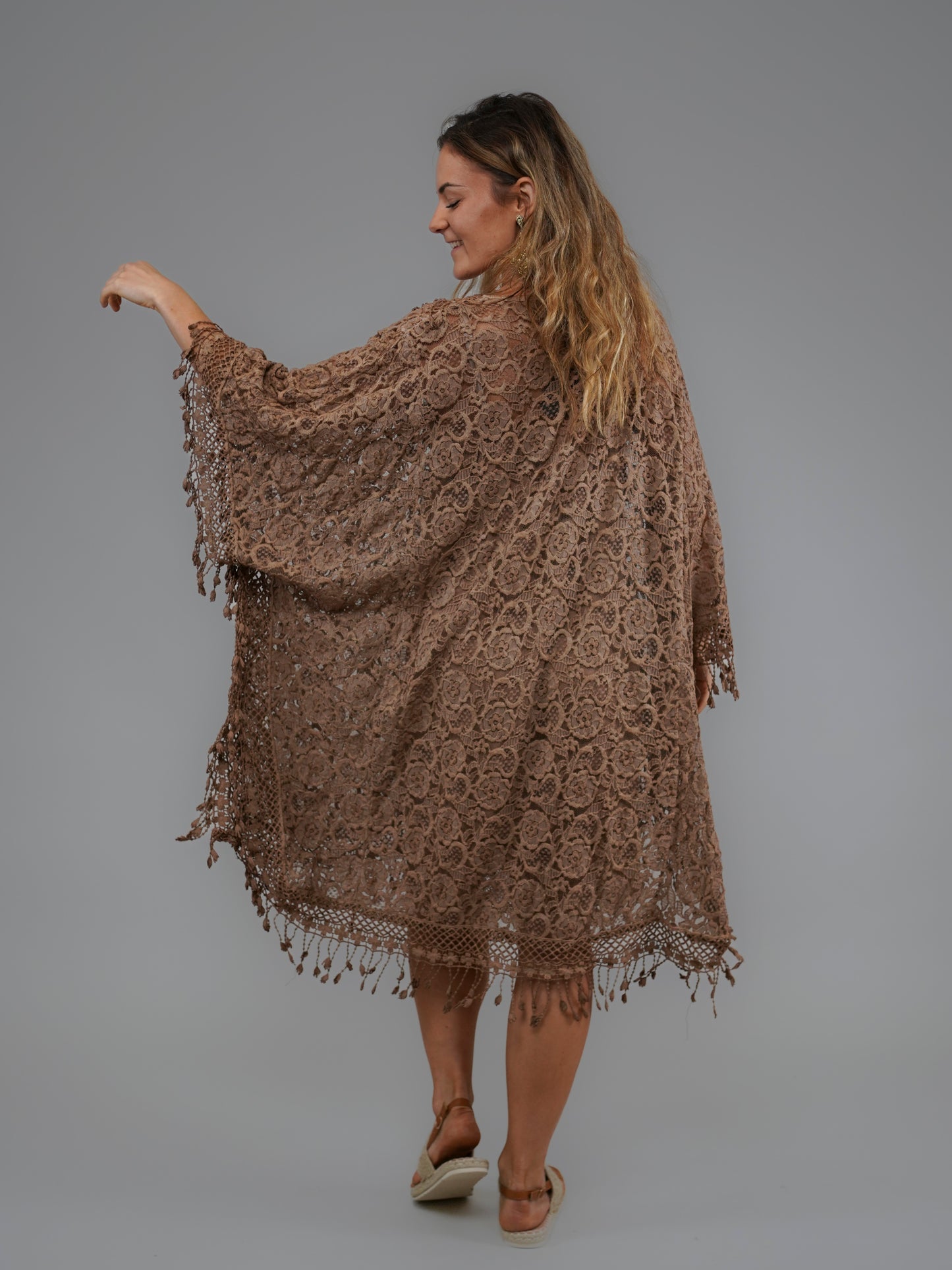 Tunique en dentelle camel - 1062