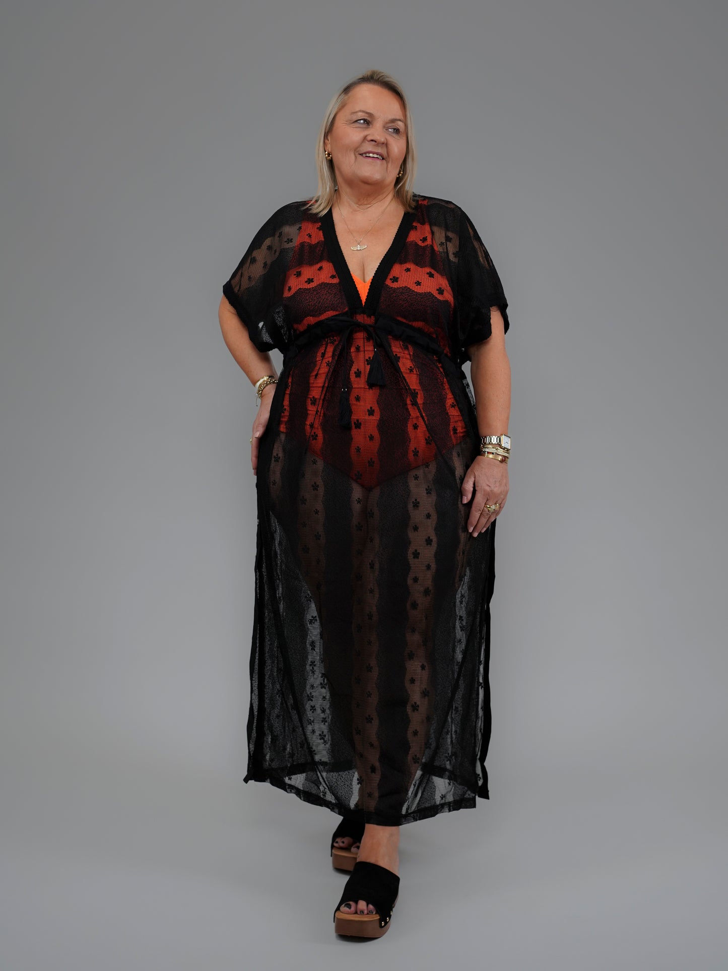 Kimono en dentelle noire - 1046