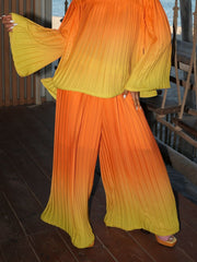 Pantalon à volants dégradé orange - 1901