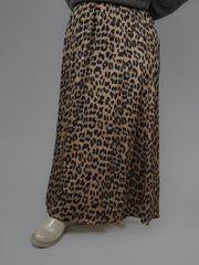 Jupe léopard camel