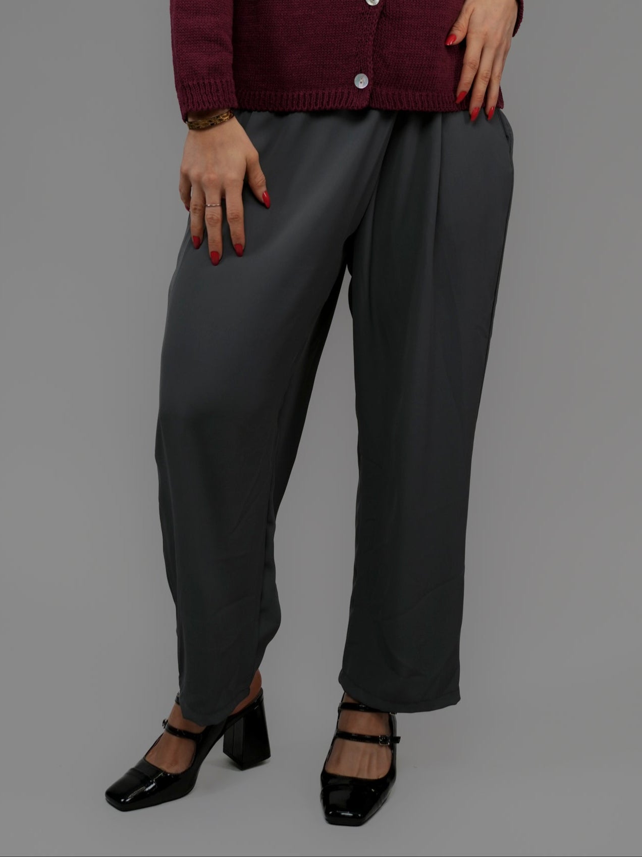 Pantalon à pan gris