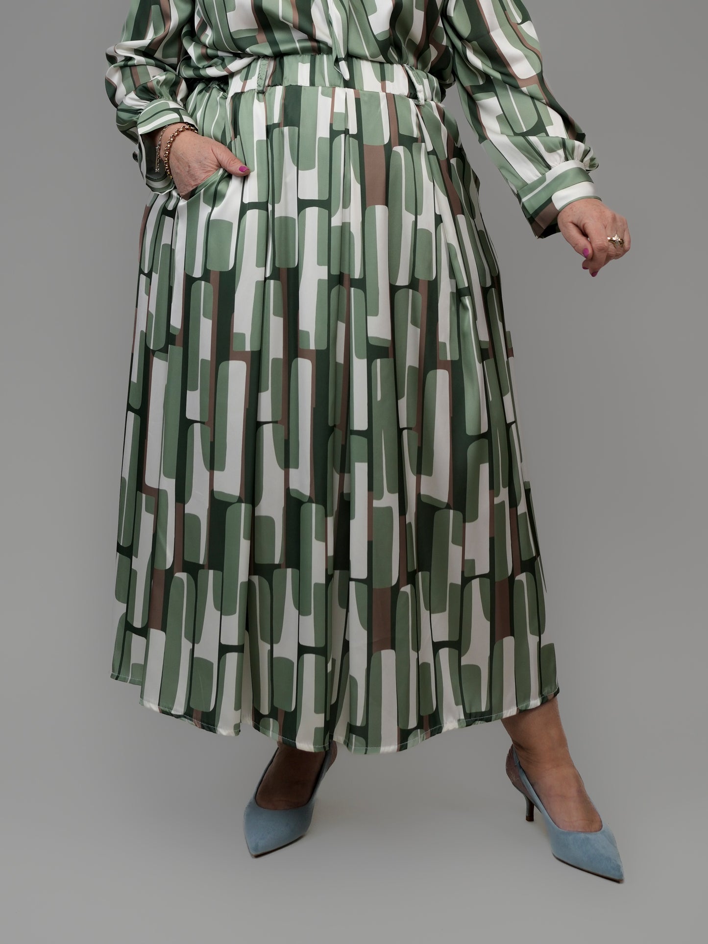 Jupe à plis imprimée vintage