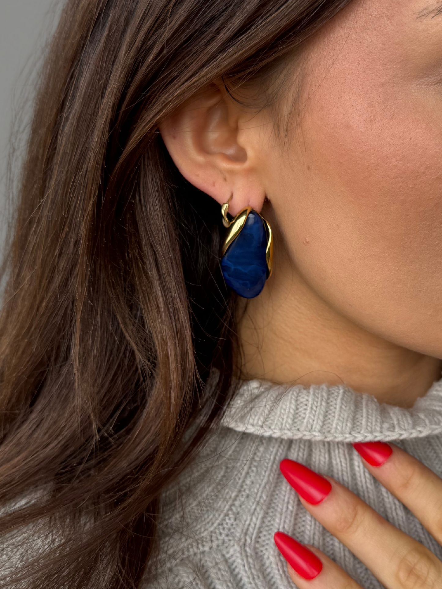 Boucles d'oreilles bleues