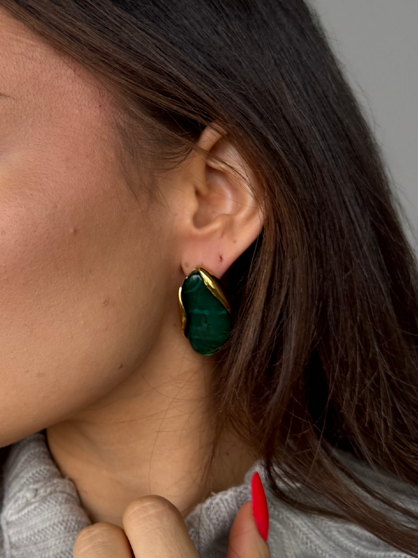 Boucles d'oreilles vertes