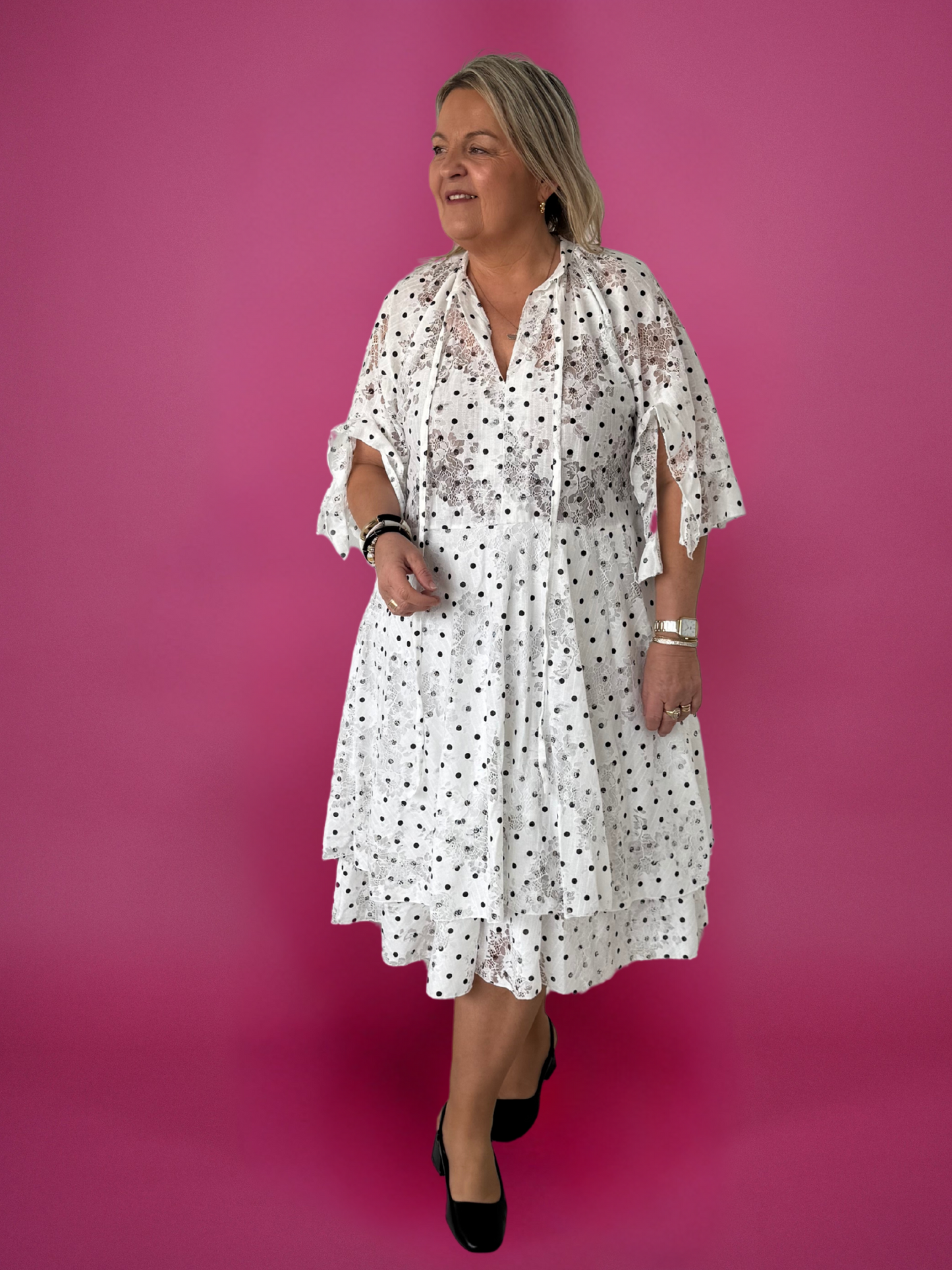 Robe dentelle pois - 1539