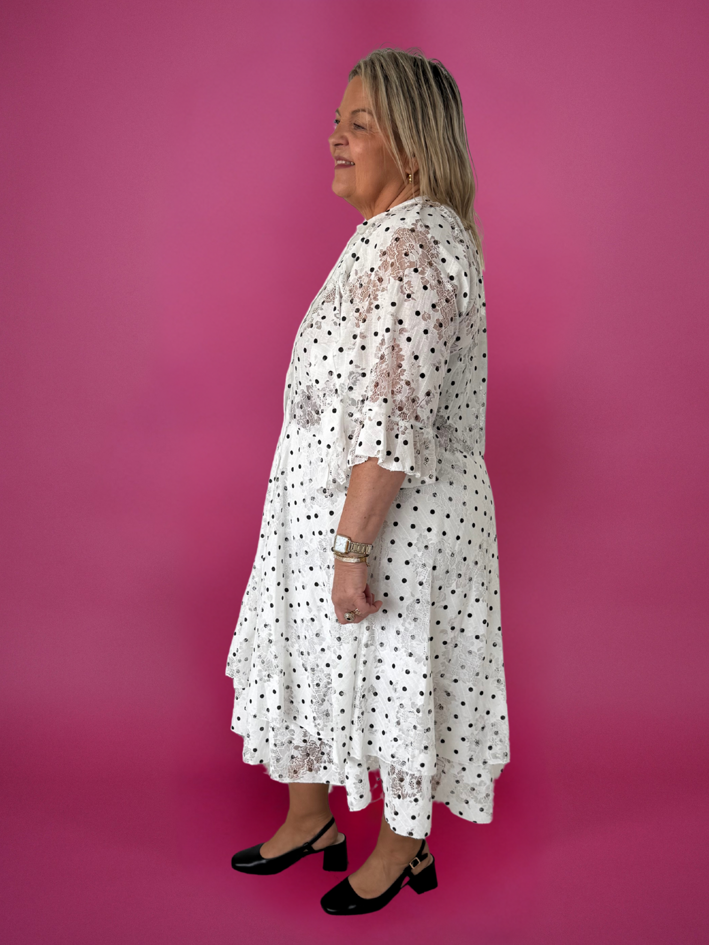 Robe dentelle pois - 1539