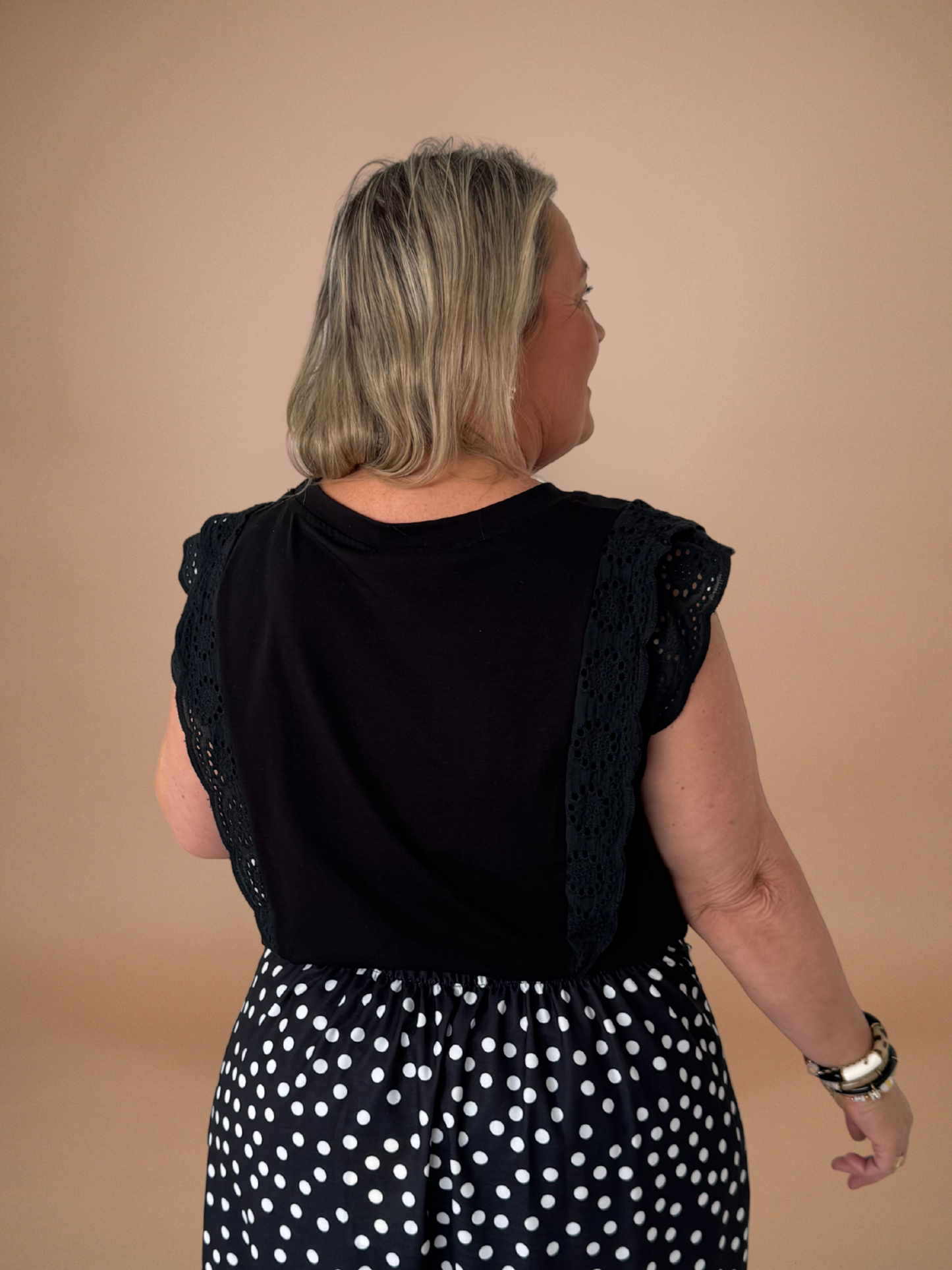 T shirt broderie anglaise noir - 1593