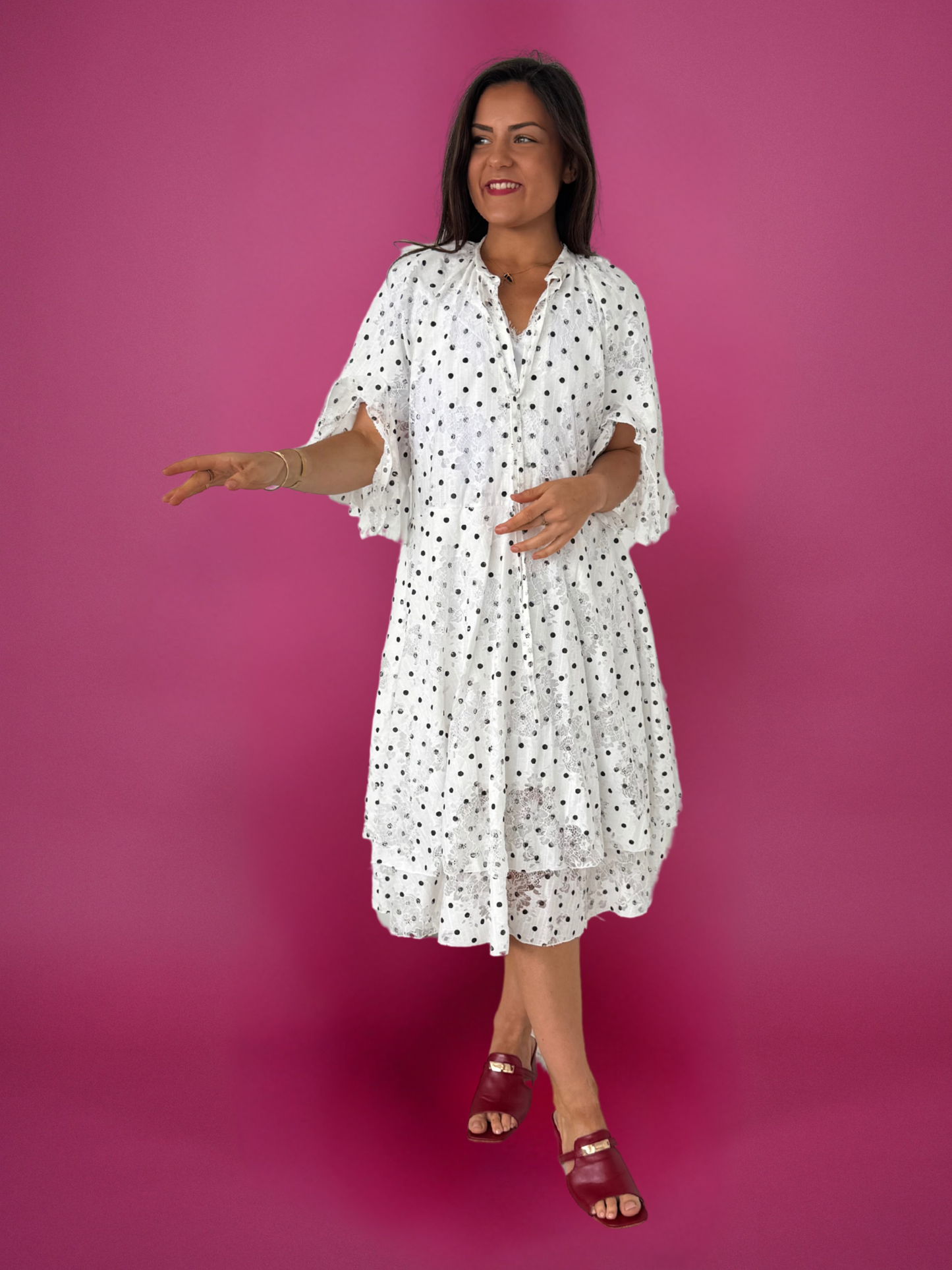 Robe dentelle pois - 1539
