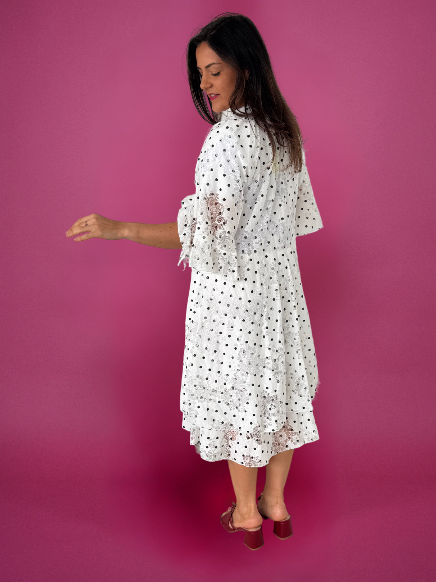 Robe dentelle pois - 1539