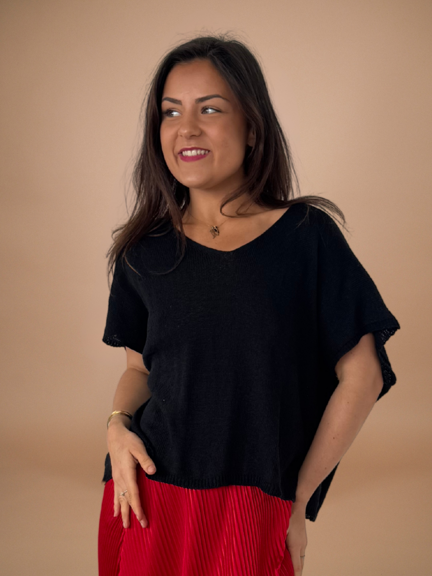 T-shirt maille noir - 1485