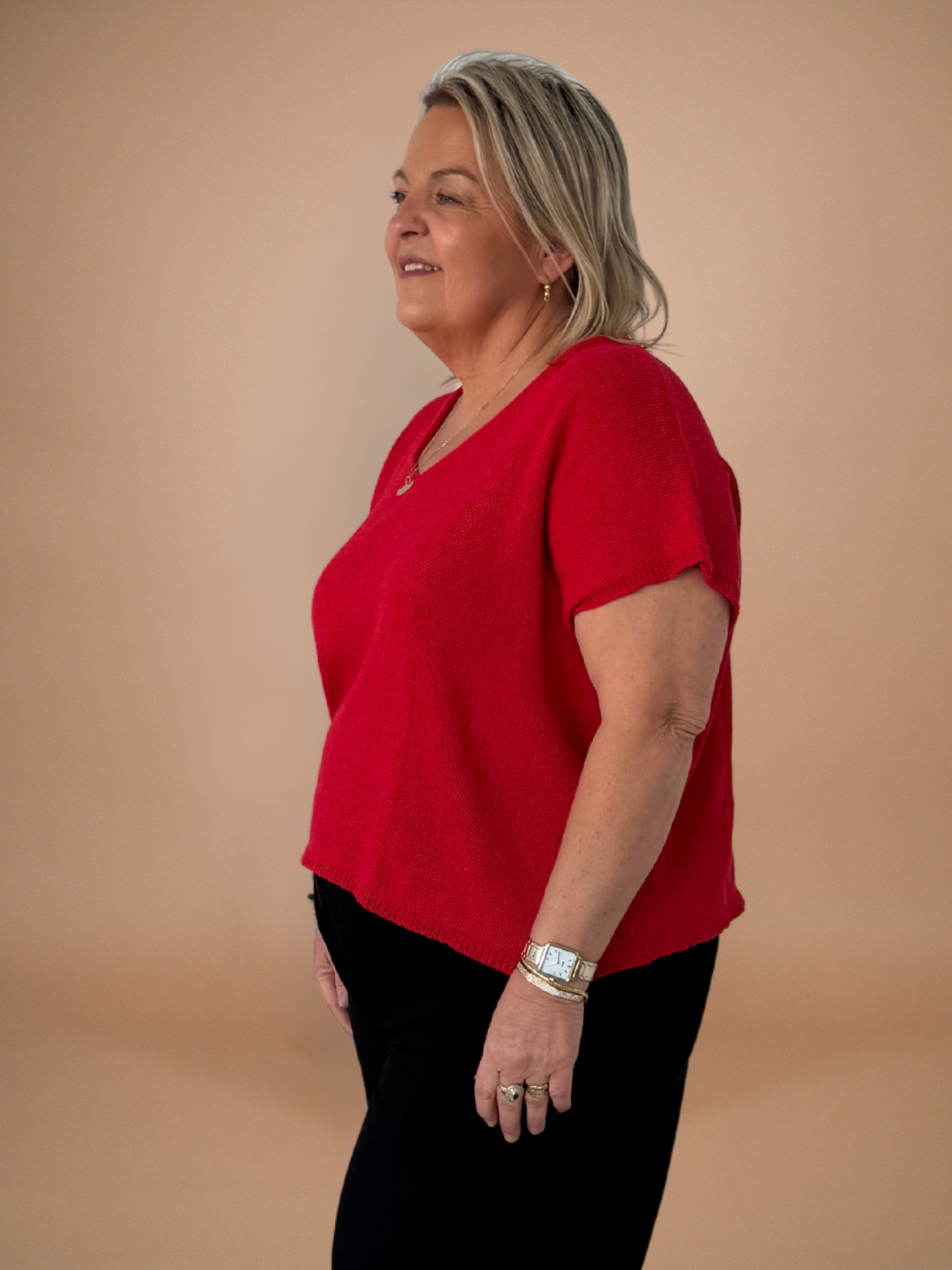 T-shirt maille rouge - 1485