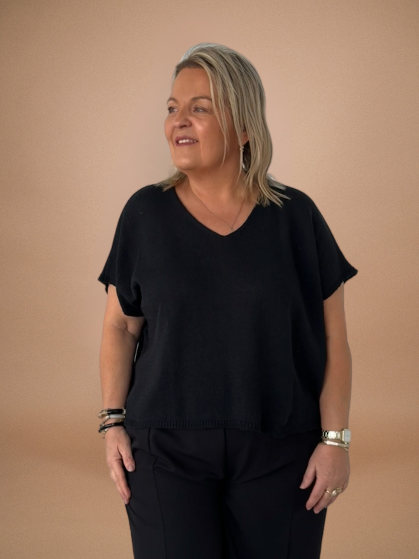 T-shirt maille noir - 1485