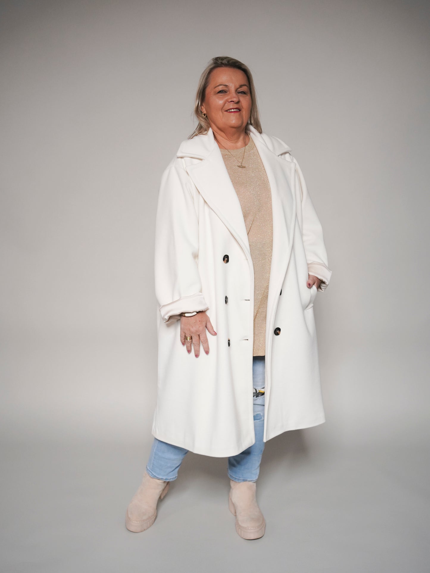 Manteau oversize écru -1703