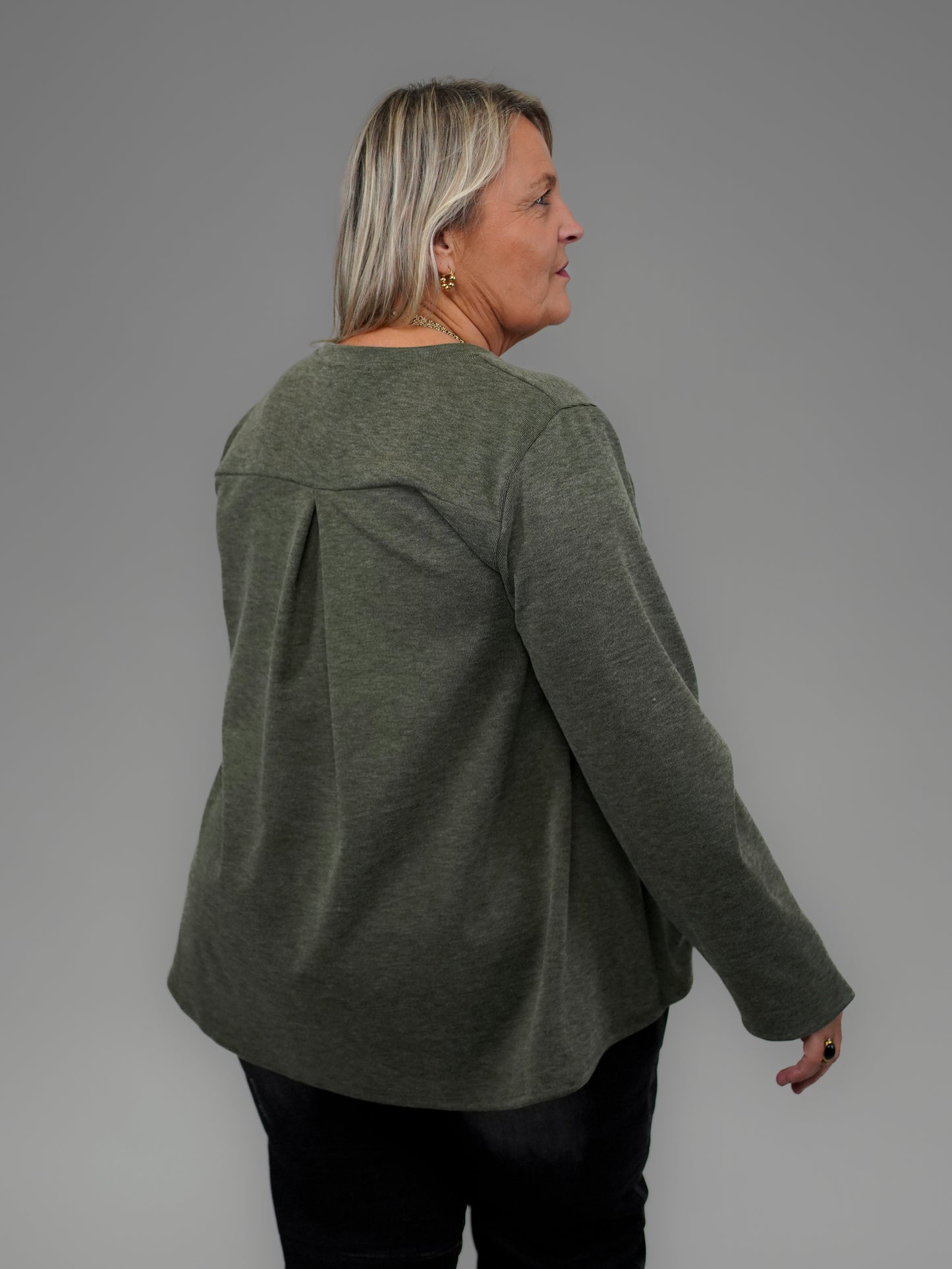 Pull doux oversize kaki