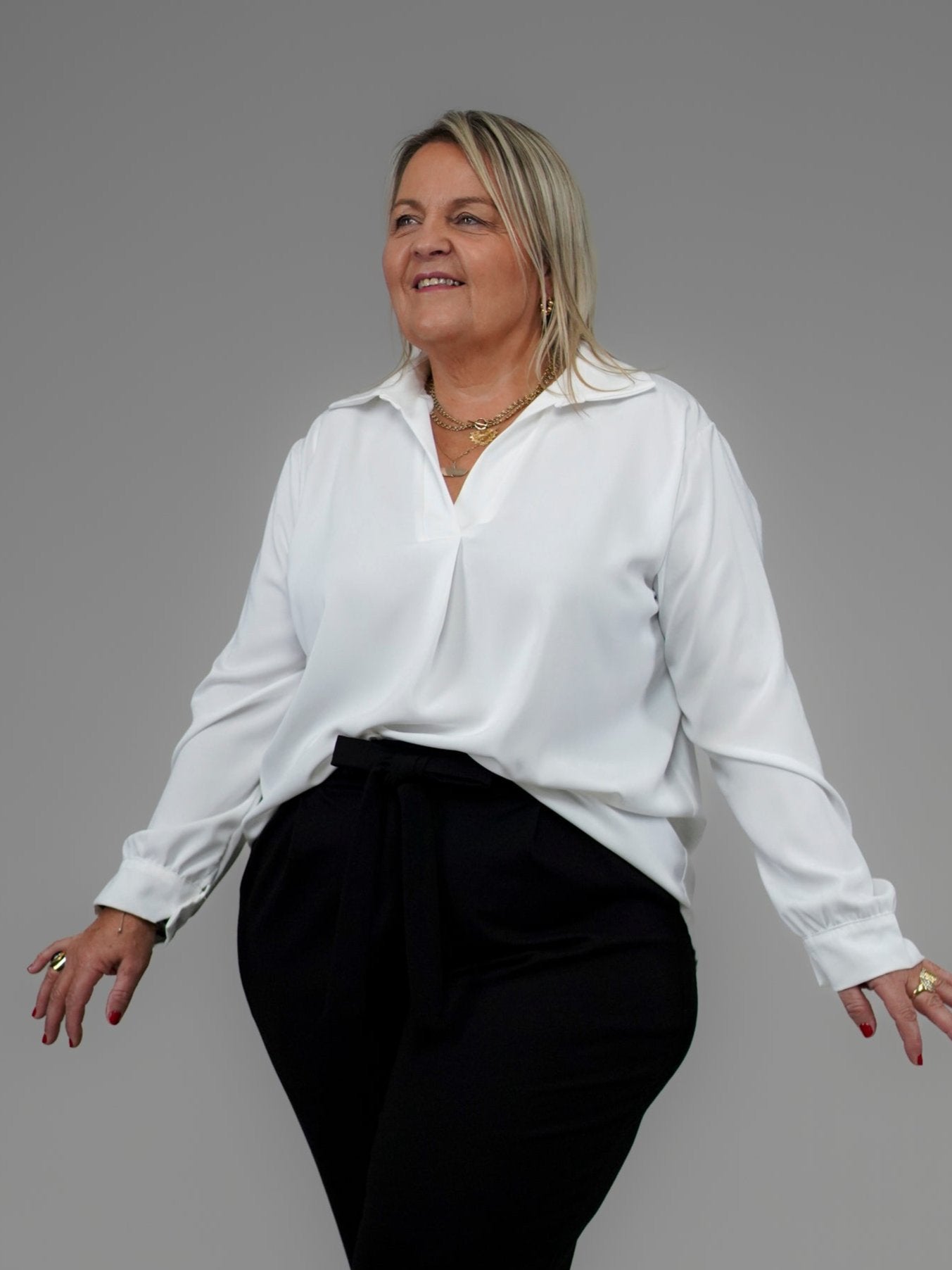 Blouse blanche col chemise - 1196