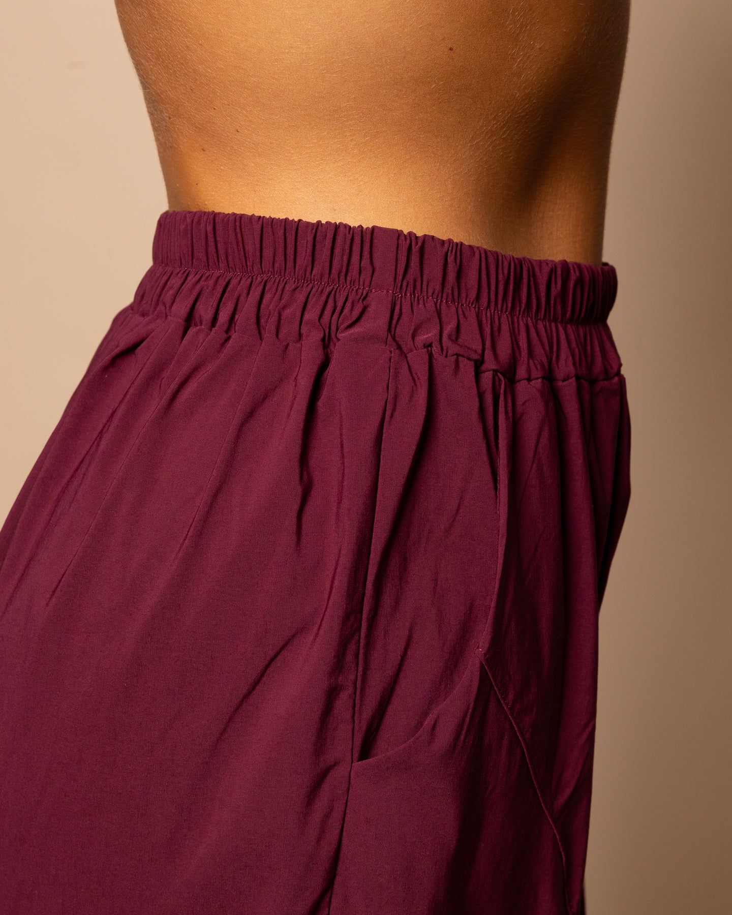 Pantalon barrel bordeaux
