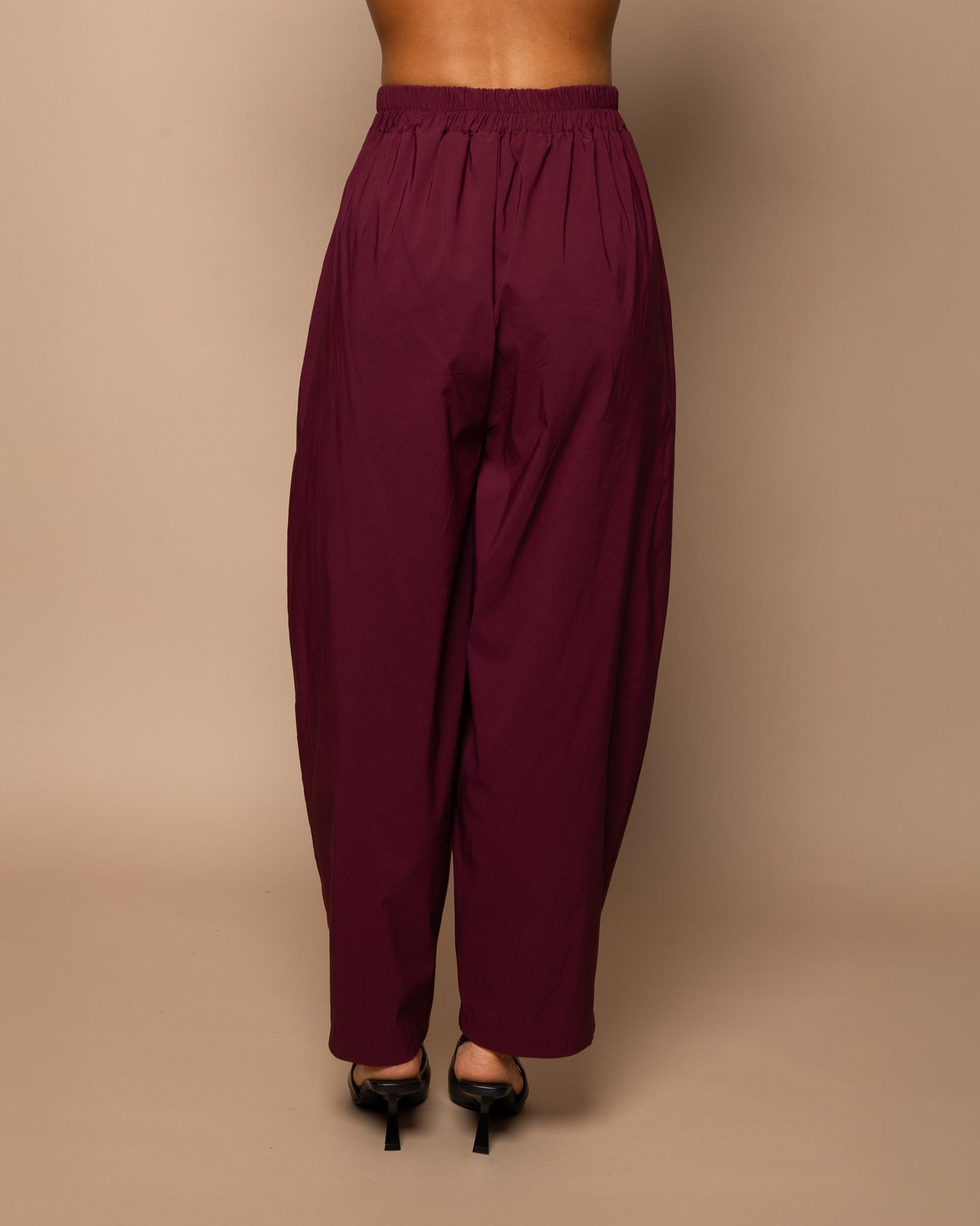 Pantalon barrel bordeaux