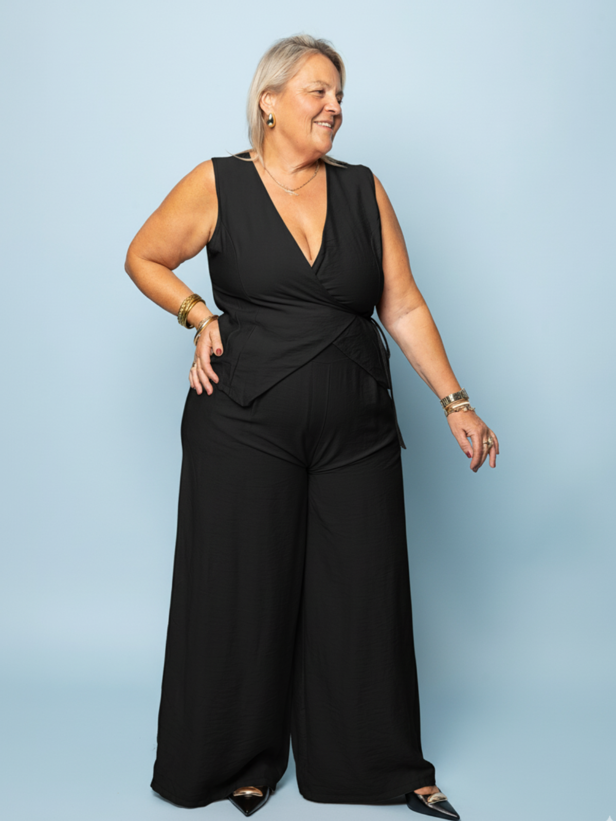 Pantalon large fluide noir