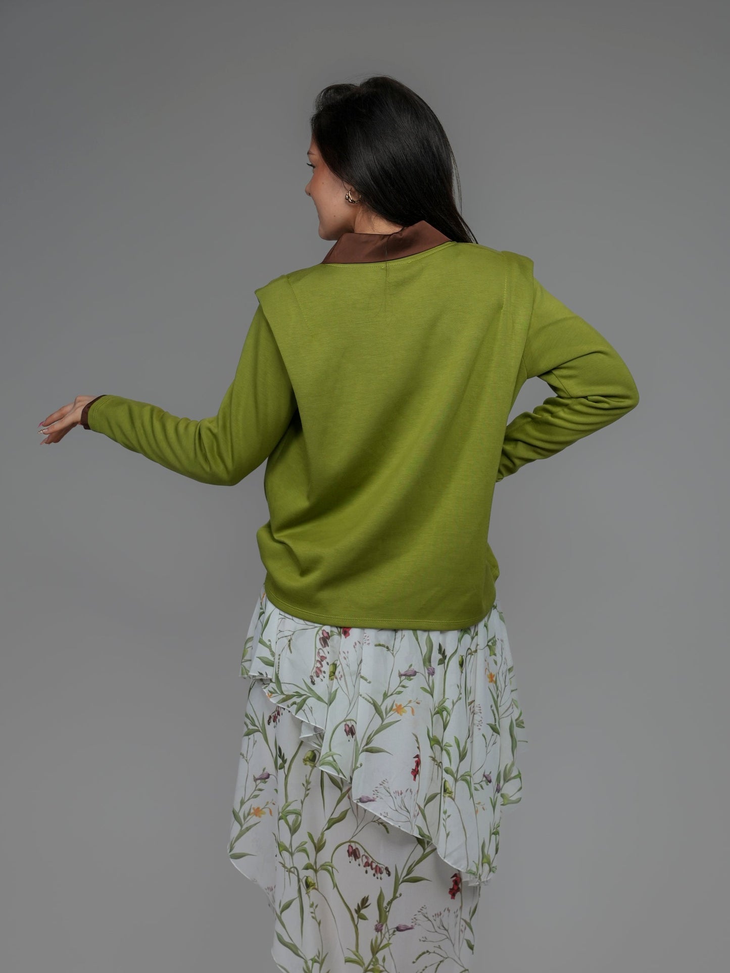 Sweat vert à épaulettes