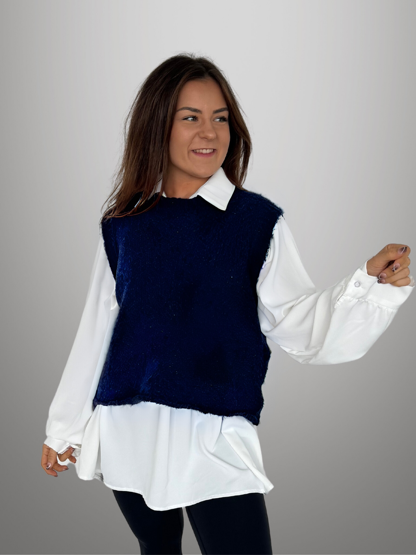 Pull sans manches marine - 1172