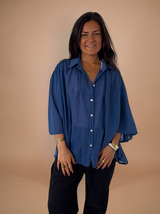 Chemise voile bleu roi - 1740
