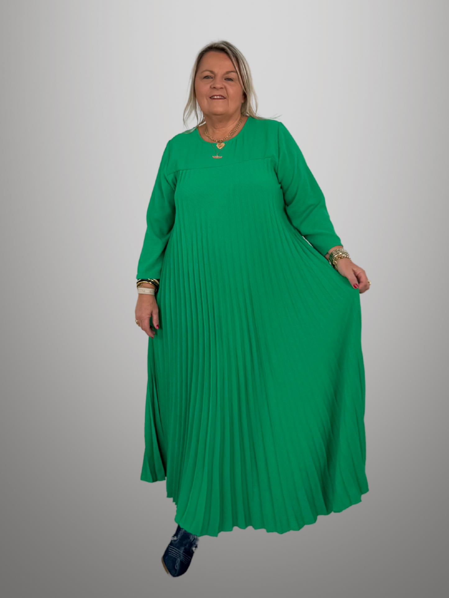 Robe plissée vert brésil - 1149