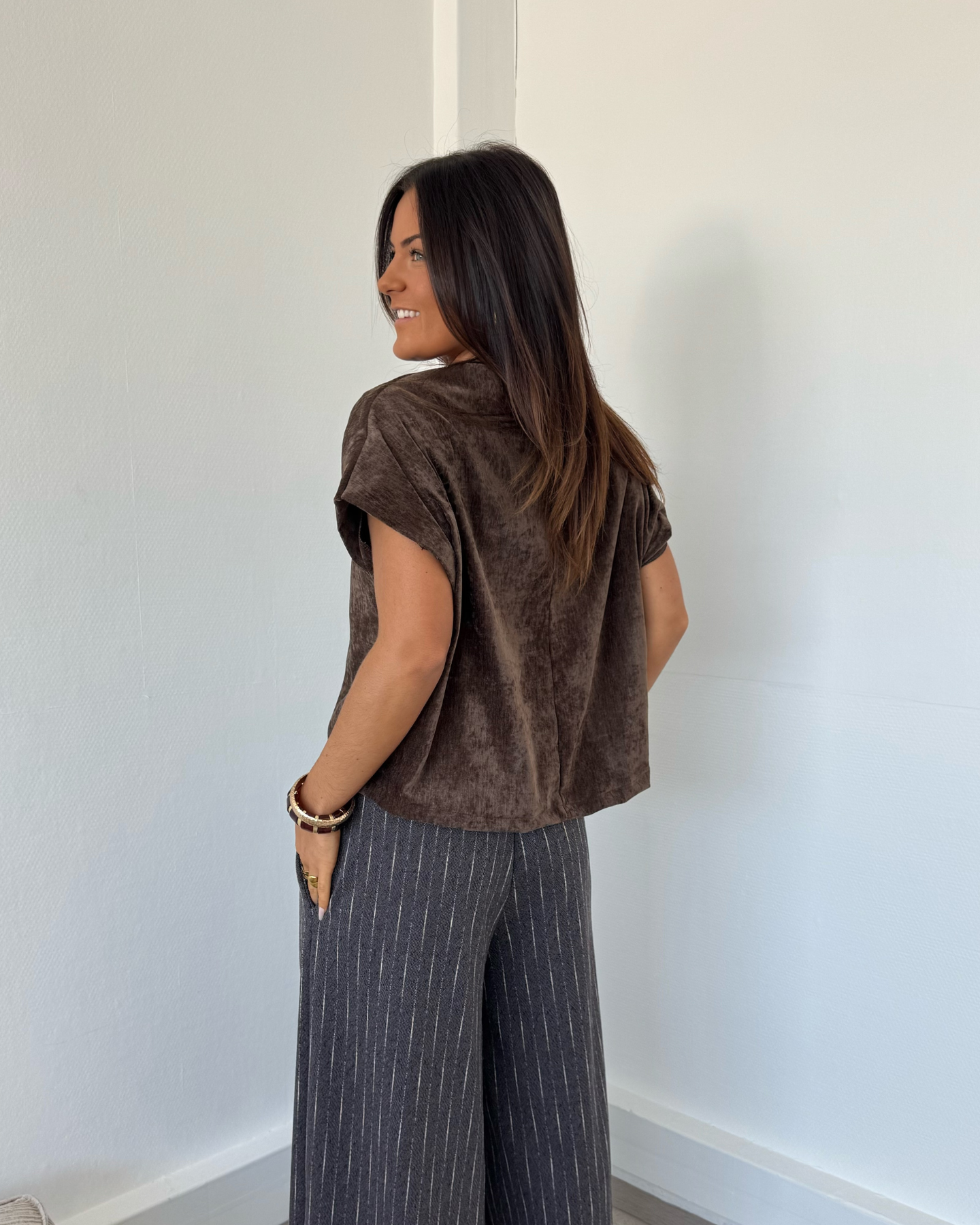 Haut en velours chocolat