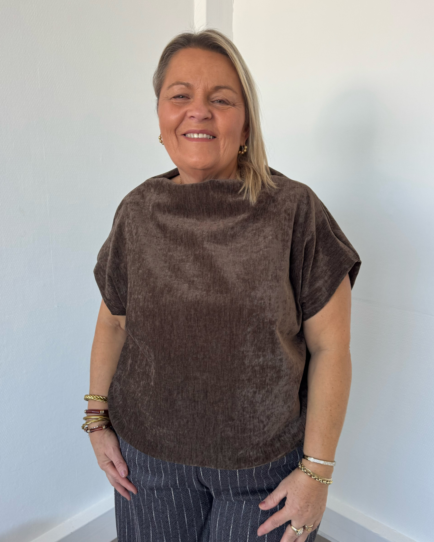 Haut en velours chocolat