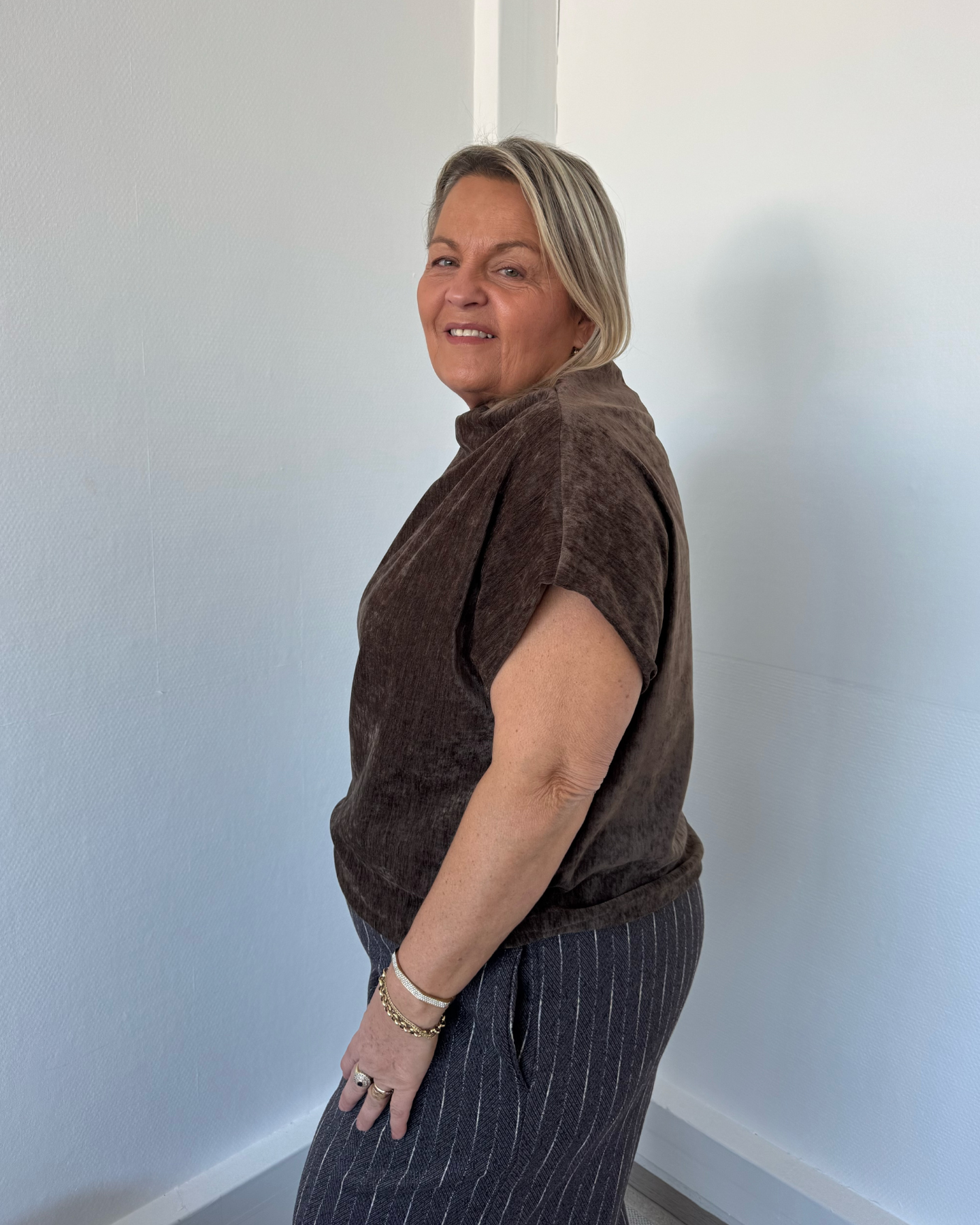 Haut en velours chocolat