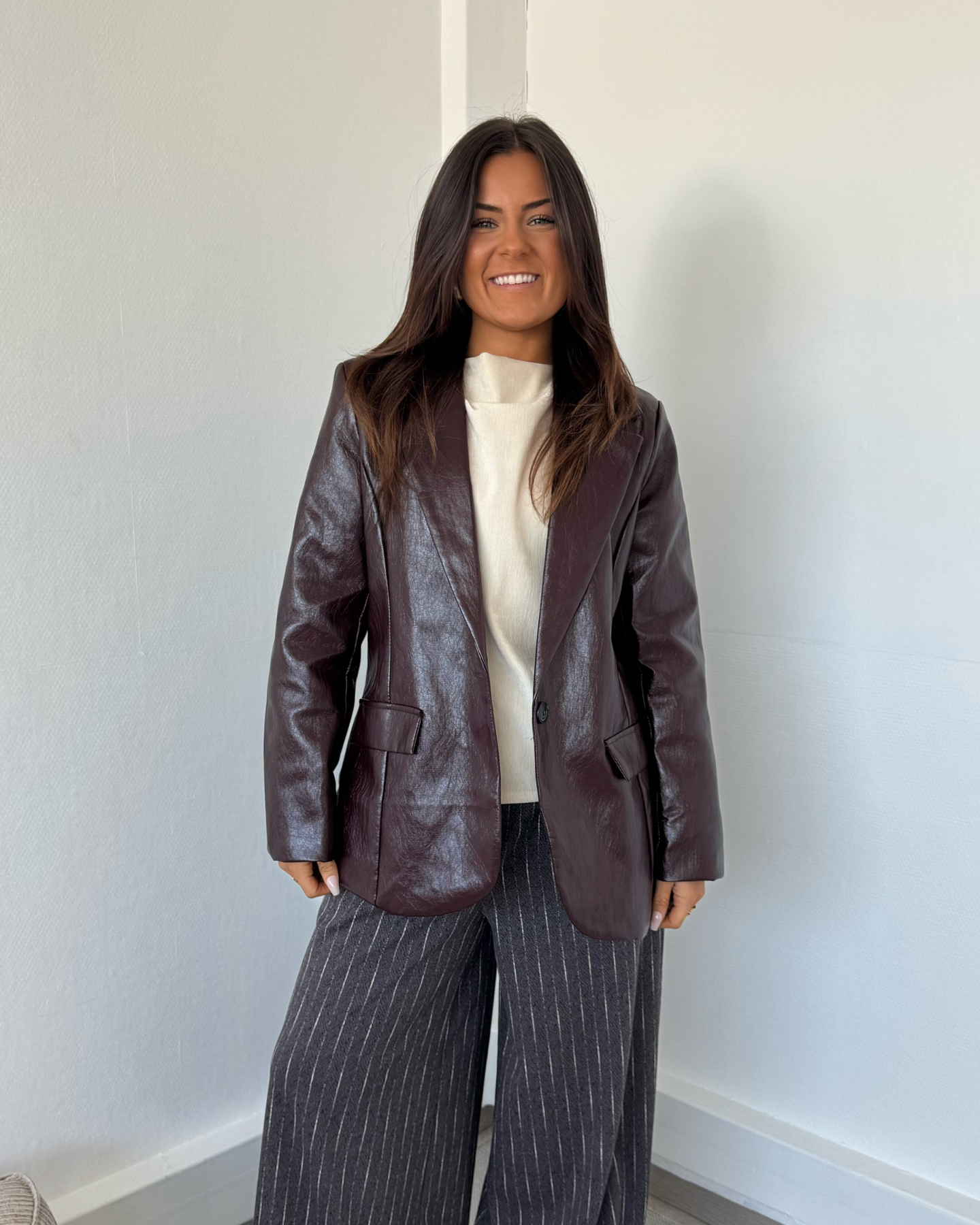 Blazer simili cuir bordeaux