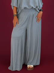 Pantalon palazzo bleu jean