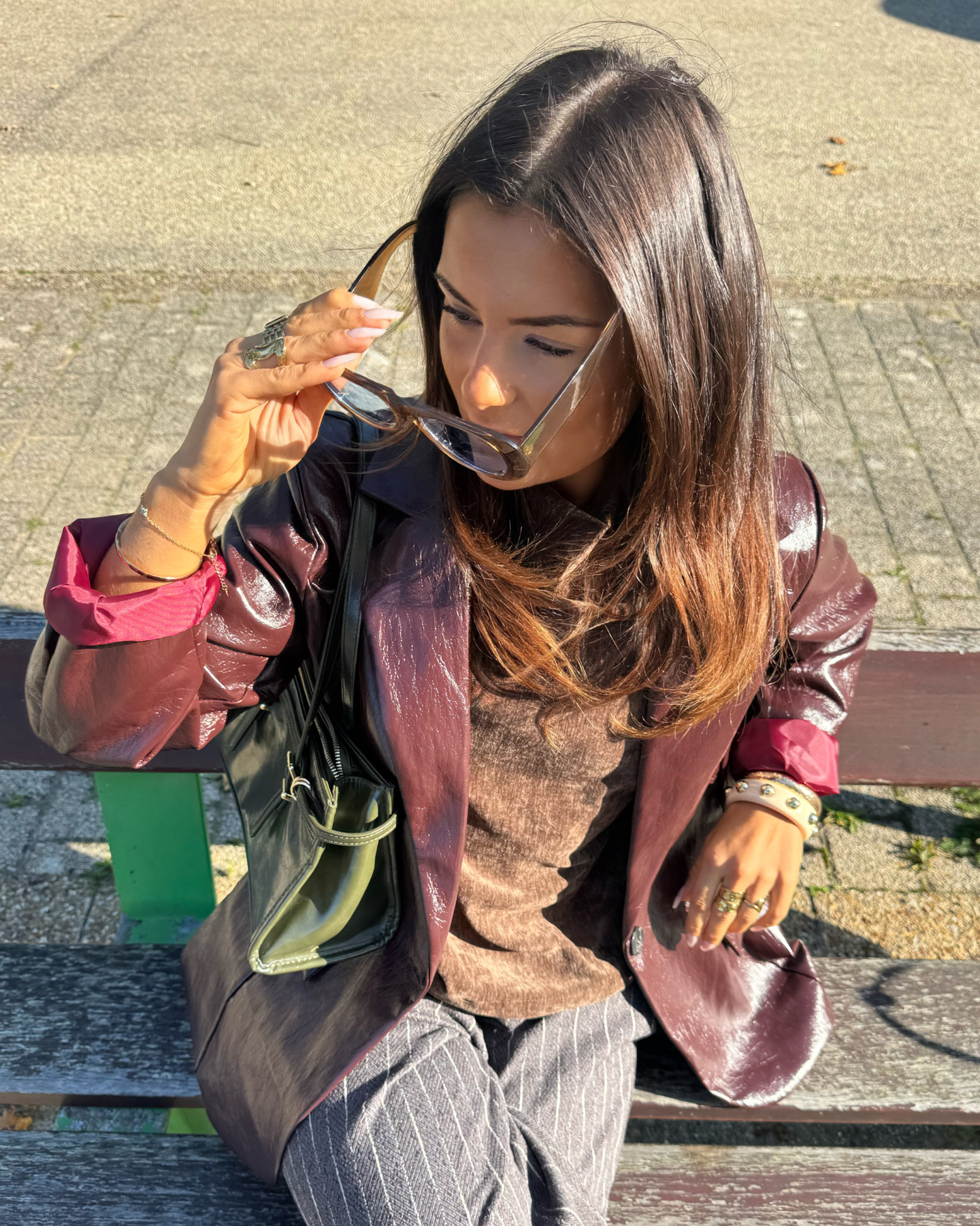 Blazer simili cuir bordeaux