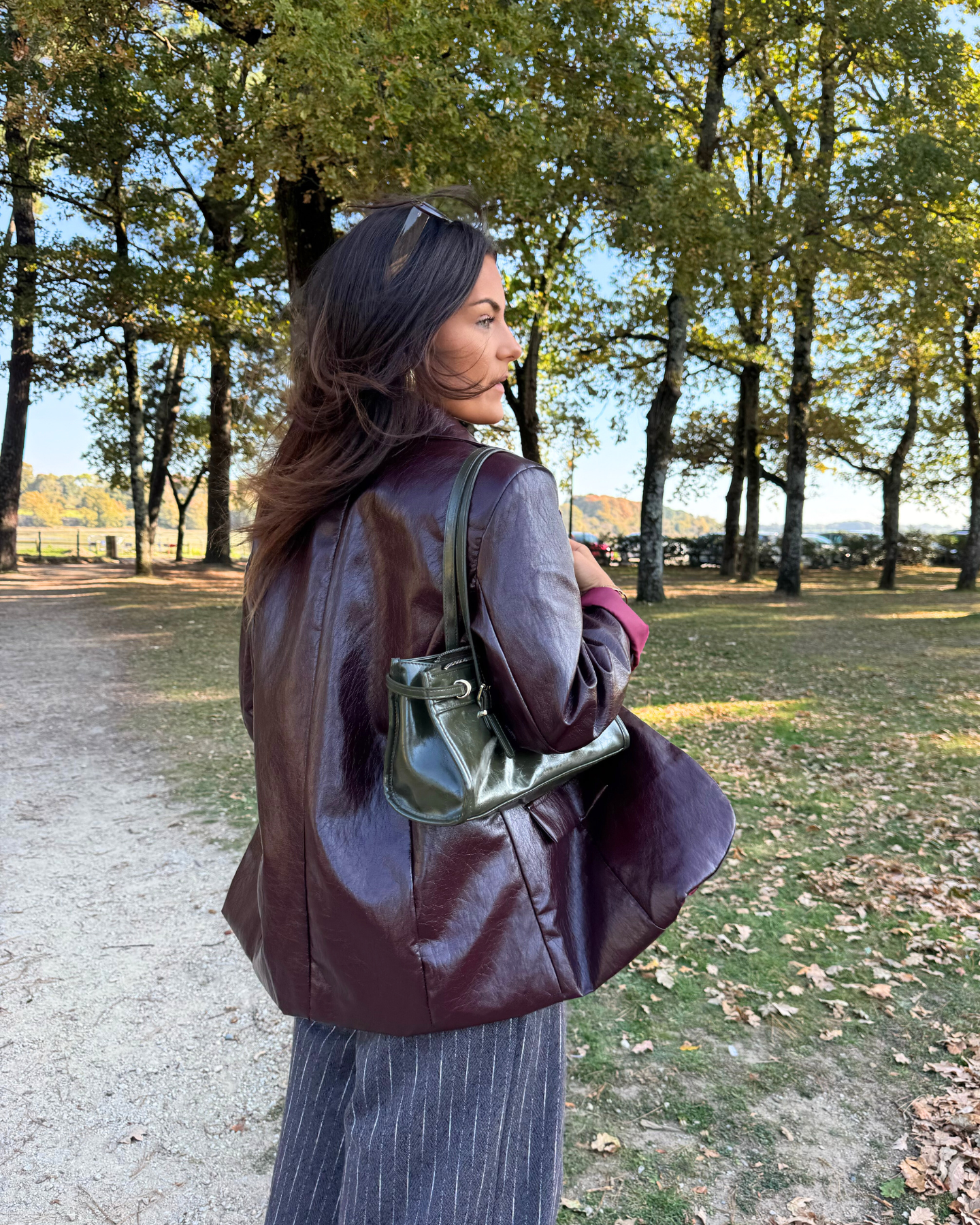 Blazer simili cuir bordeaux