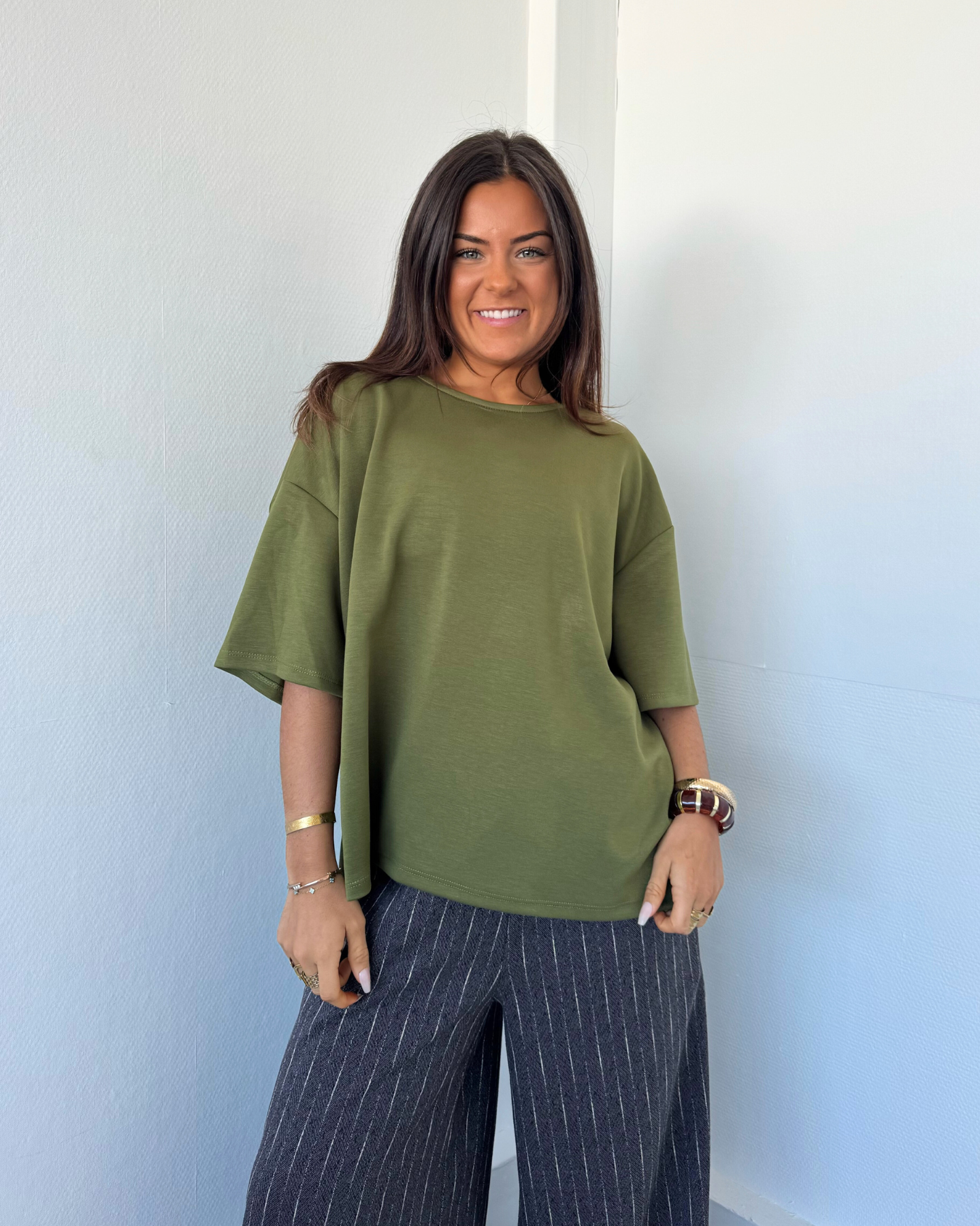 T-shirt doux oversize olive