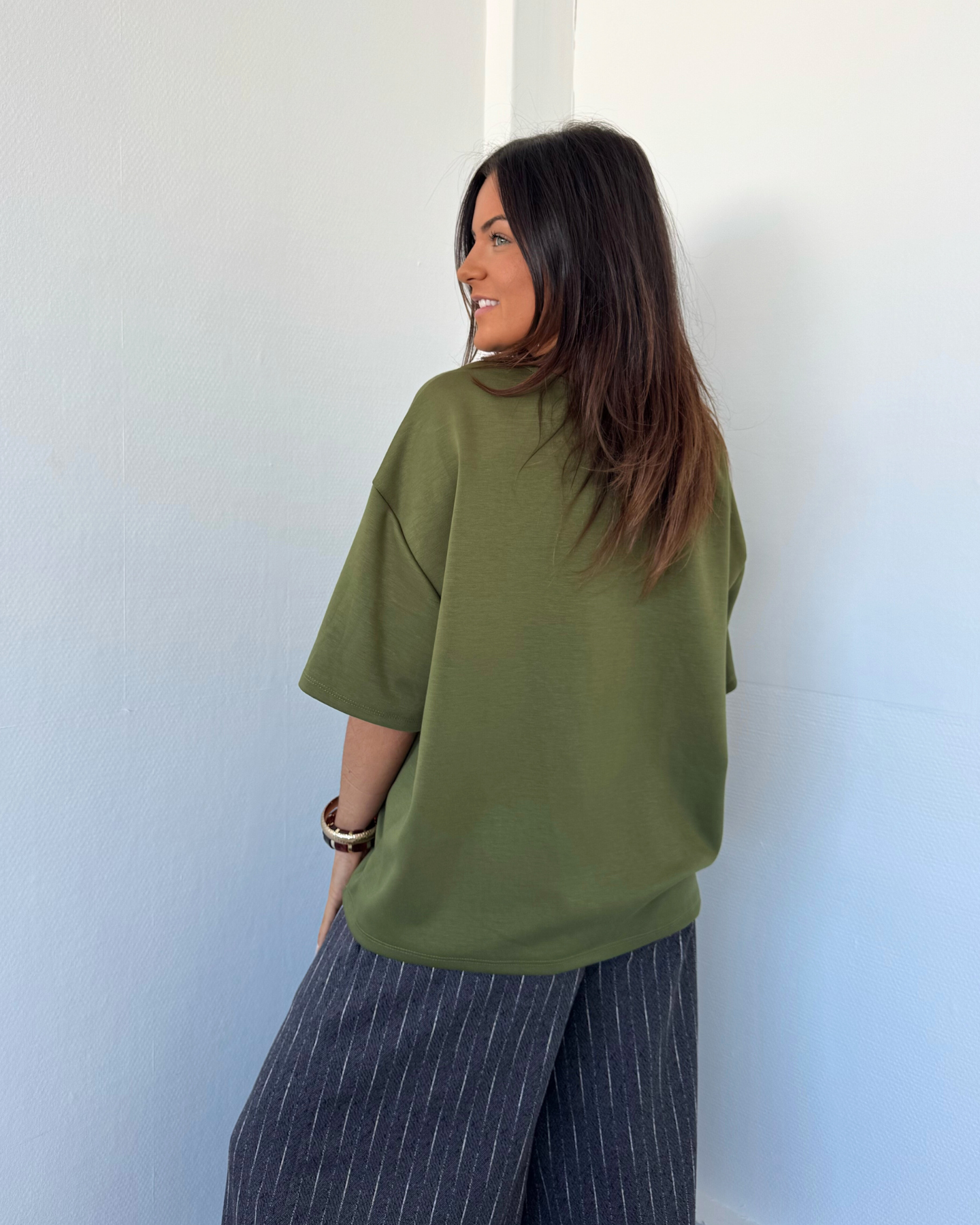 T-shirt doux oversize olive