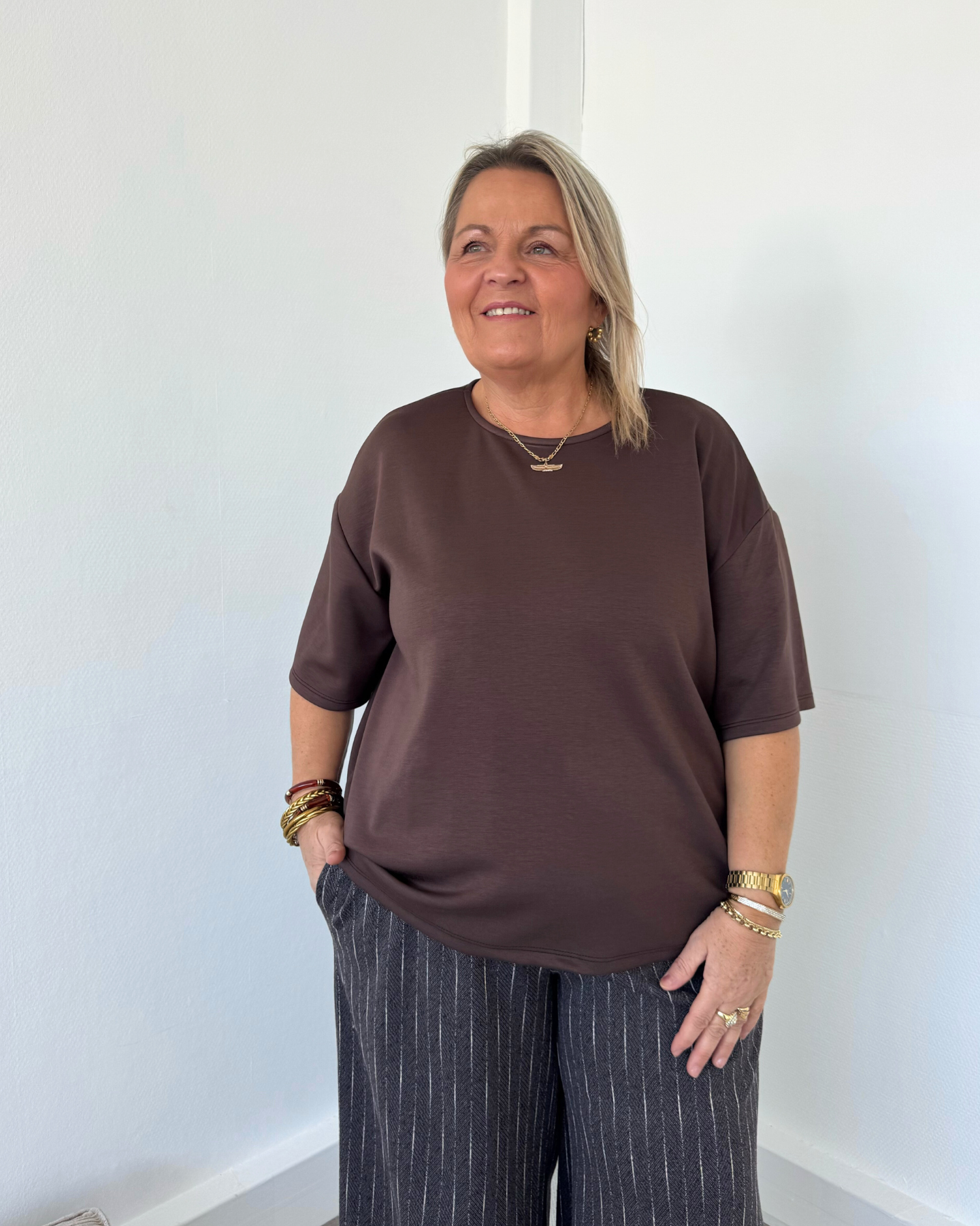 T-shirt doux oversize mocha