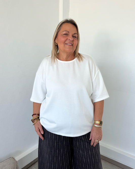 T-shirt doux oversize écru