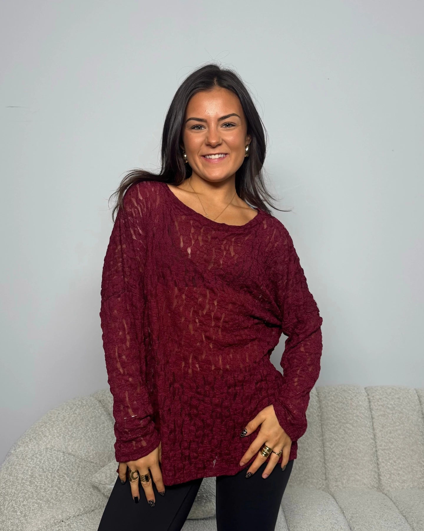 Top dentelle bordeaux