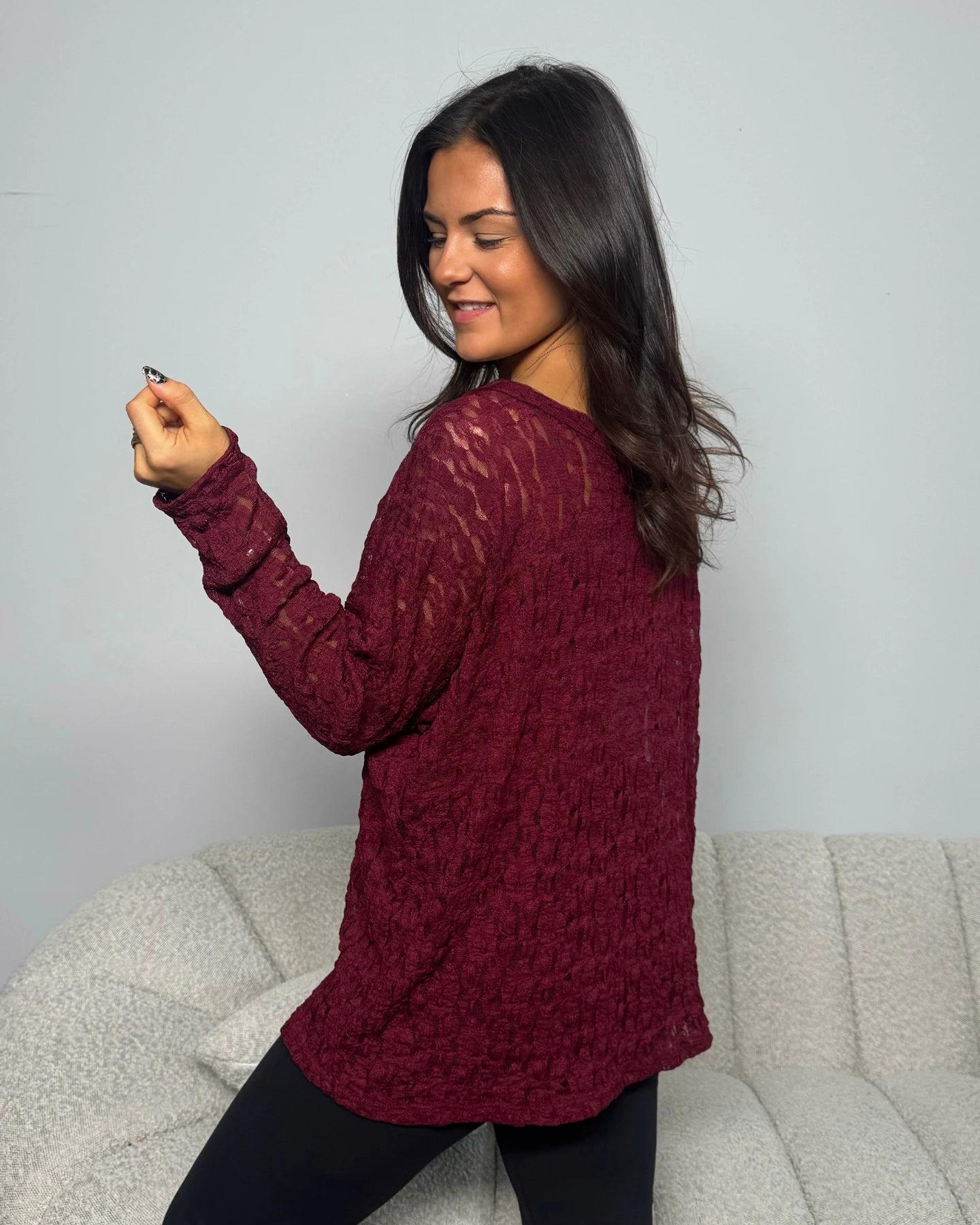 Top dentelle bordeaux