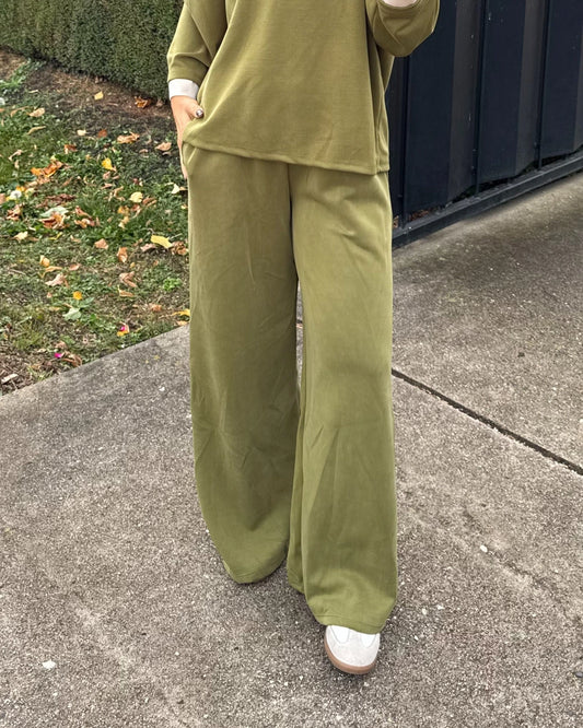 Pantalon fluide vert