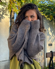 Pull poncho choco glacé