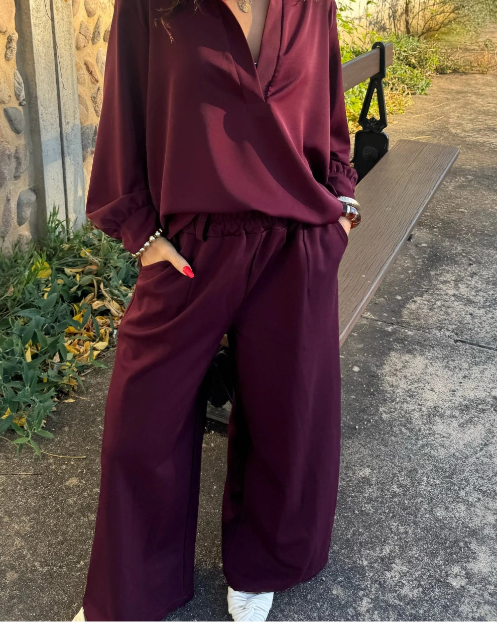 Pantalon bordeaux