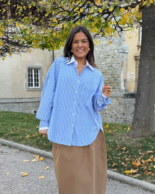 Chemise rayée bleue