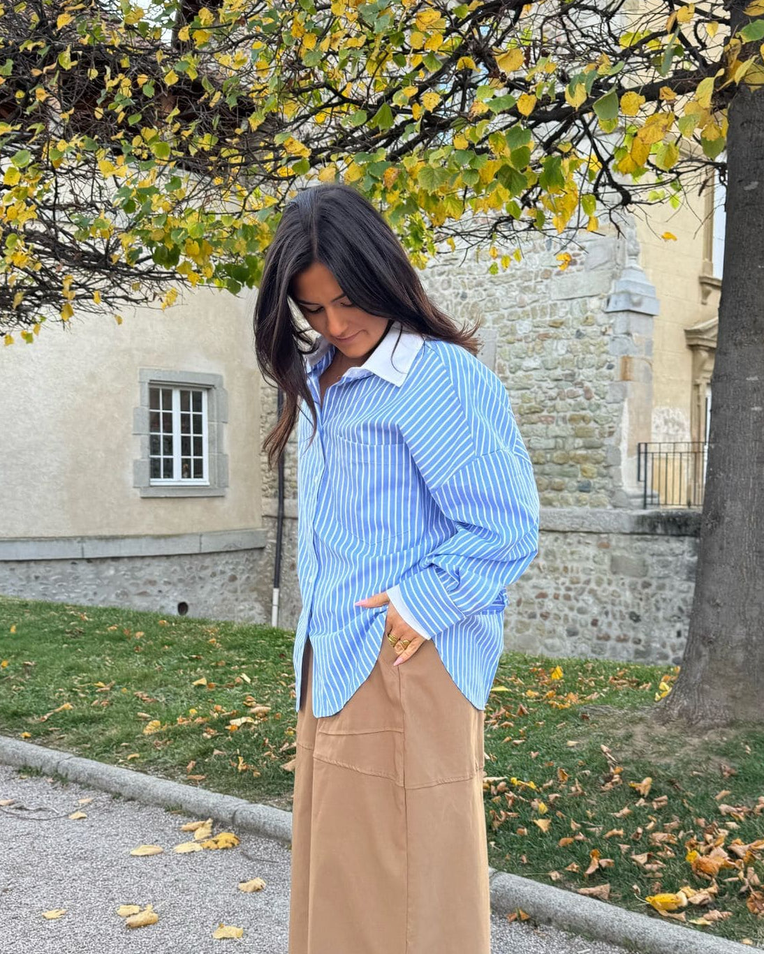 Chemise rayée bleue