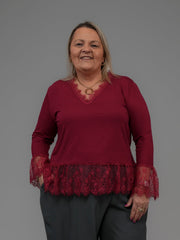 Top dentelle bordeaux