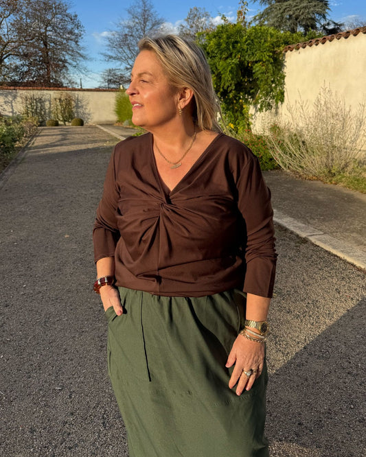 Top croisé chocolat