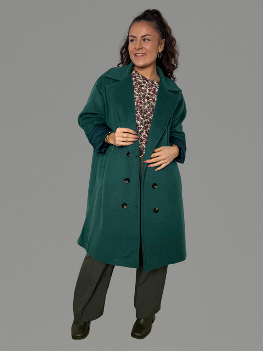 Manteau oversize vert bouteille -1703